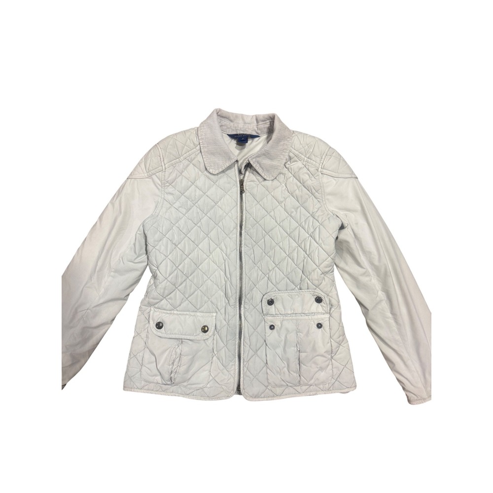 Polo Ralph Lauren Girls XL 16 Quilted Barn Jacket Grey Corduroy Collar Pony Logo